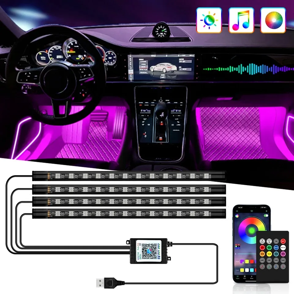 Rgb Underglow Strip - Universal 48 LED USB Car RGB