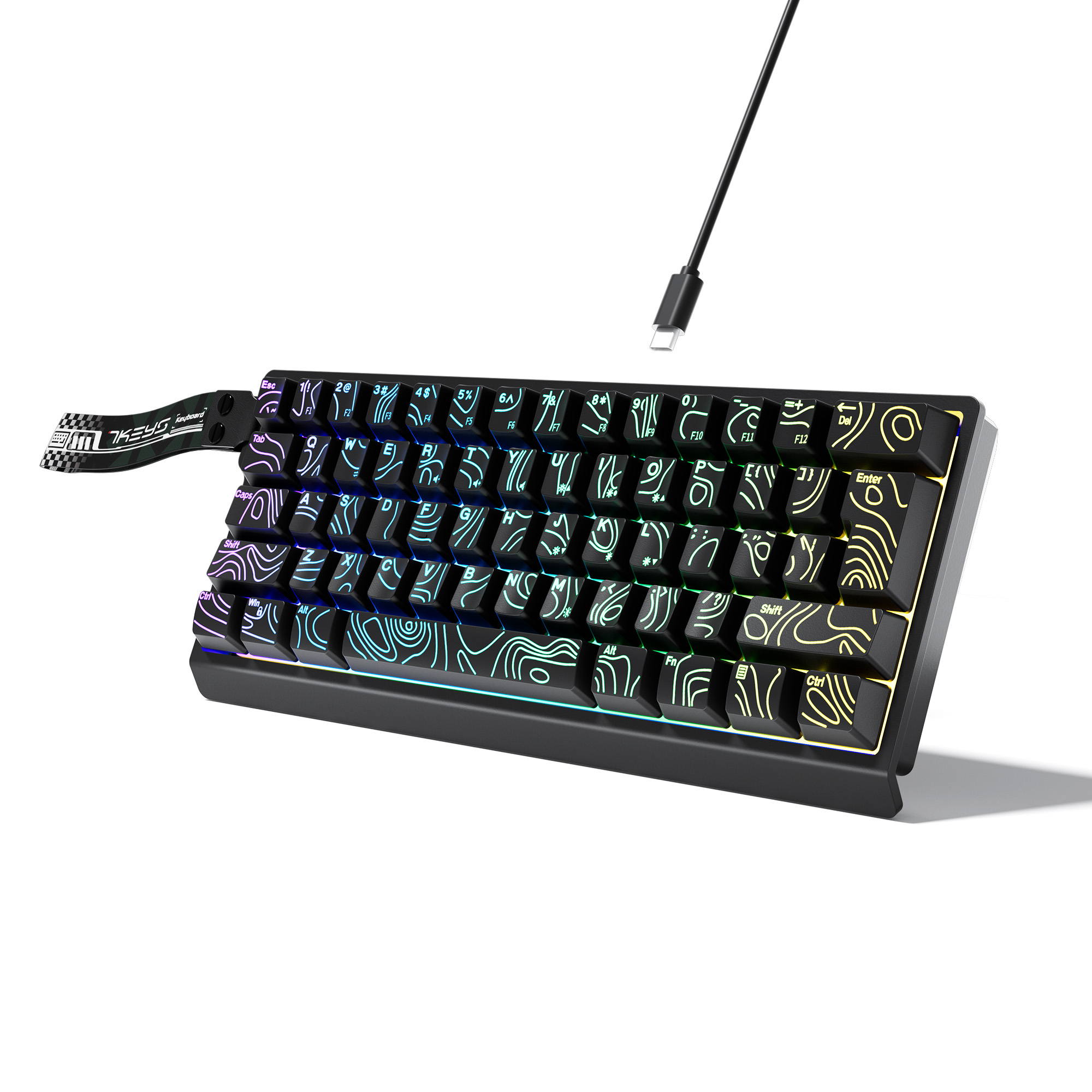 Gaming Keyboard Half - 60% Compact Wired Keyboard with RGB