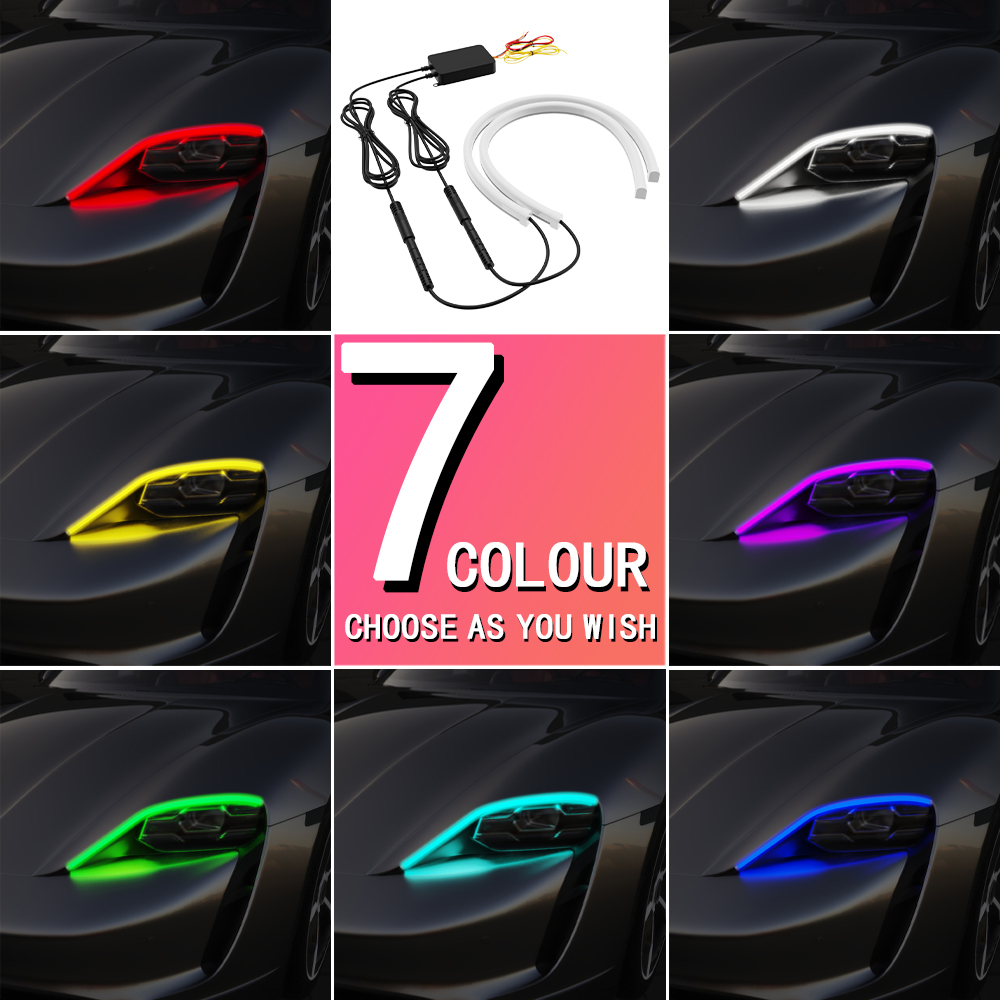 2PCS DRL Car LED Daytime Runni - Rgb Underglow Strip 评论和价格