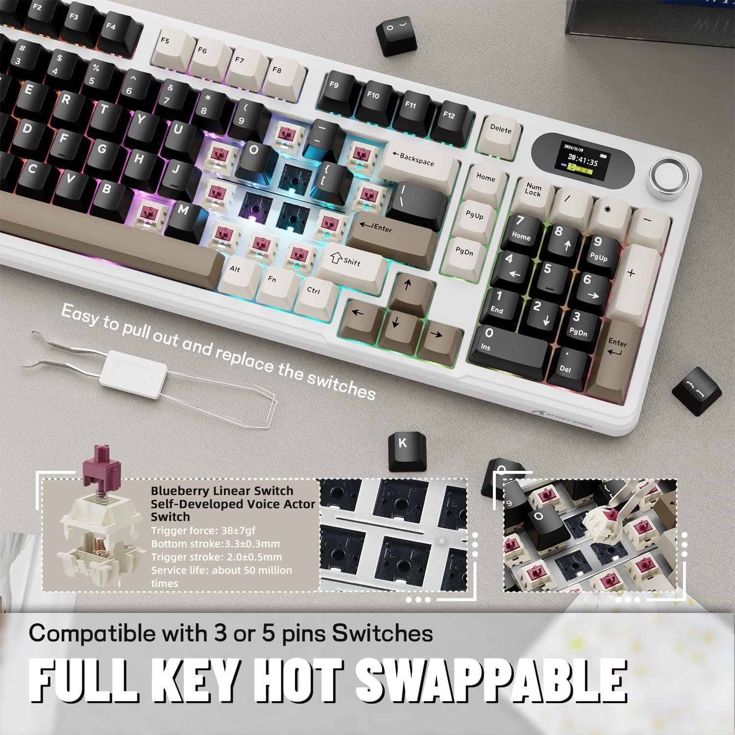 ATTACK SHARK X98Pro Wireless M - Gaming Keyboard Thocky 评论和价格