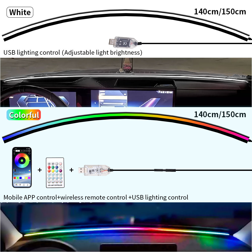 140/150CM Car Windshield Silic - Rgb Underglow Strip 评论和价格