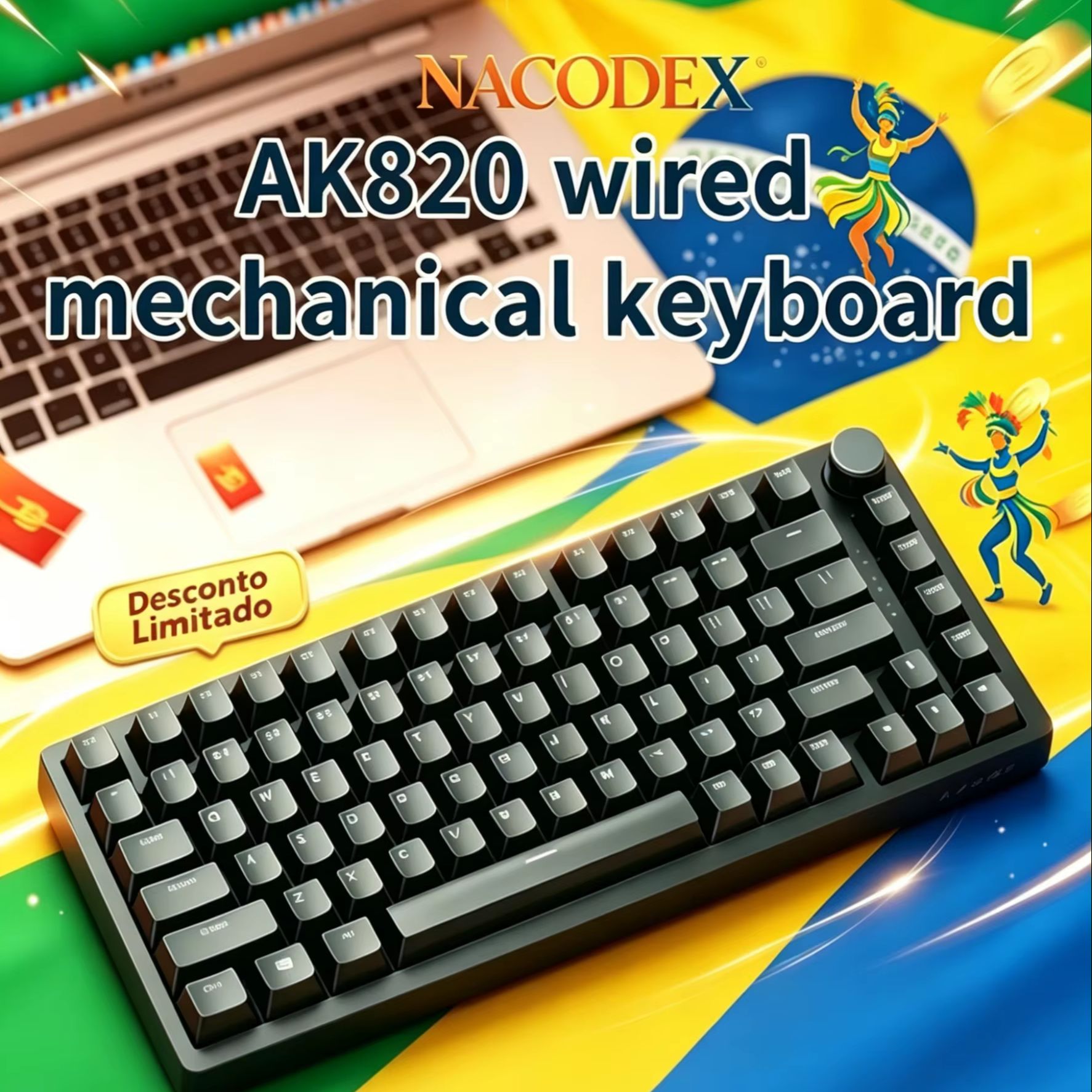 AJAZZ AK820 Wired With Rotary  - Gaming Keyboard E Yooso 评论和价格