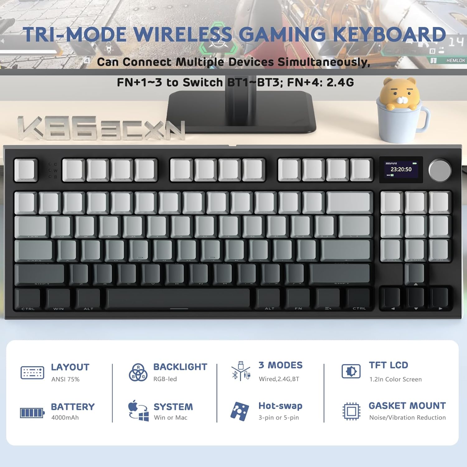 ATTACK SHARK K86 RGB 75% Wirel - Gaming Keyboard Corsair 评论和价格