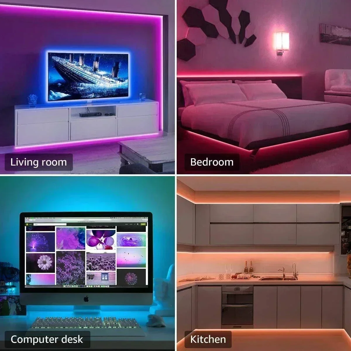 Smart RGB LED Gaming Light Str - Rgb Underglow Strip 评论和价格