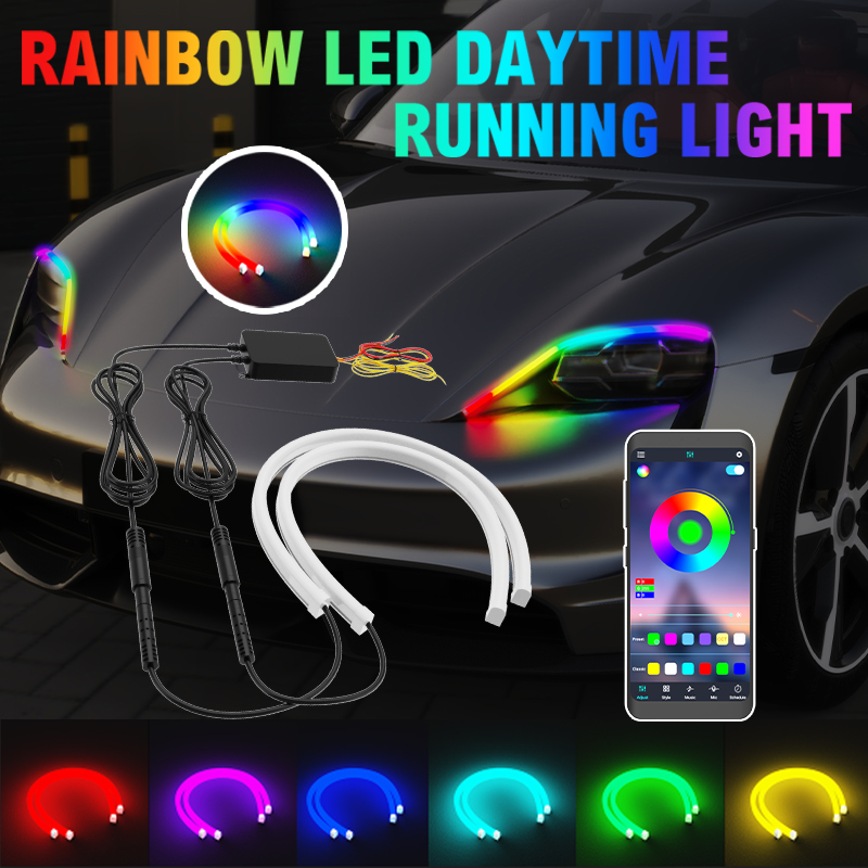 2PCS  30/45/60cm DRL Car LED D - Rgb Underglow Strip 评论和价格