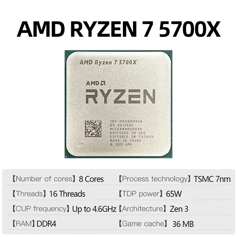 AMD Ryzen 7 5700X 4.6GHz Socke - Amd Cpu Ryzen 7 评论和价格