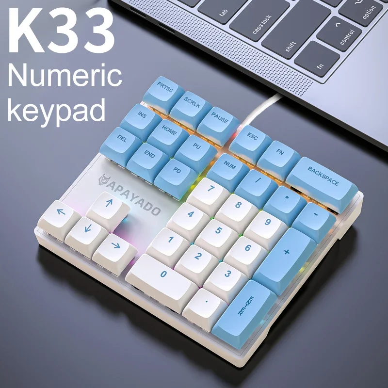 K33 Wired Mechanical Numeric K - Gaming Keyboard Half 评论和价格