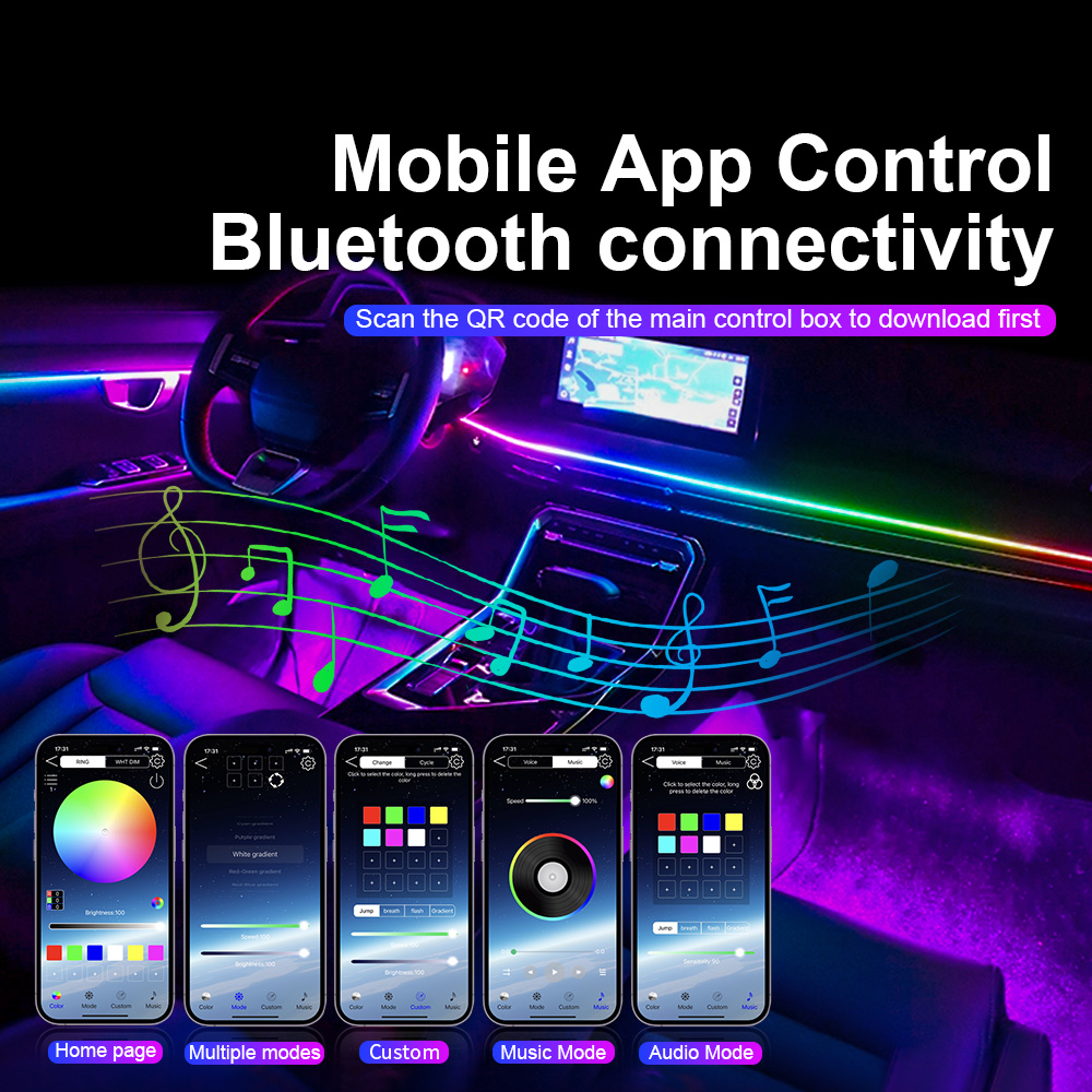 Universal Led Car Ambient Ligh - Rgb Underglow Strip 评论和价格