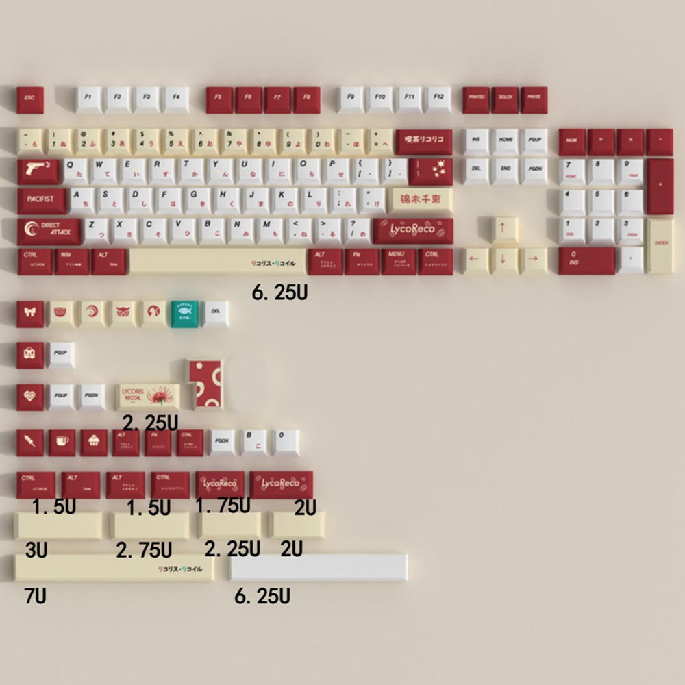 Lycoris Recoil Anime PBT Keyca - Gaming Keyboard Ergonomics 评论和价格